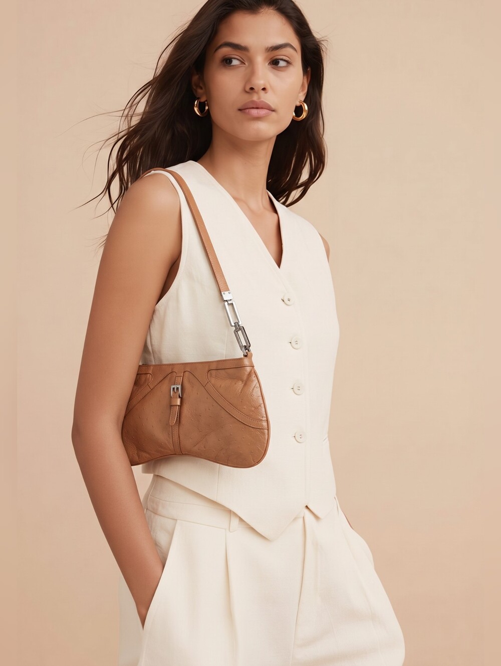 JEANNE LOTTIE Women’s Tan Leather Shoulder Bag